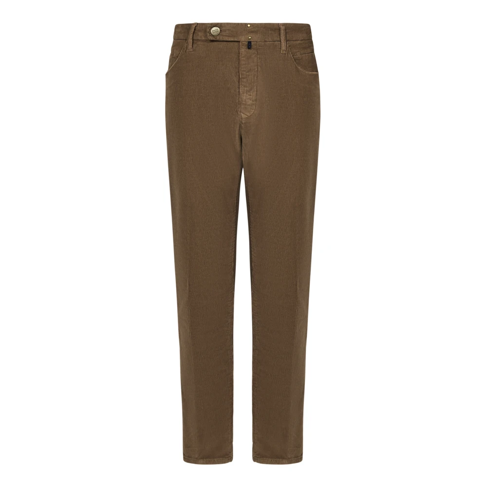 Incotex Bruine Slim Fit Broek met Logo Brown Heren