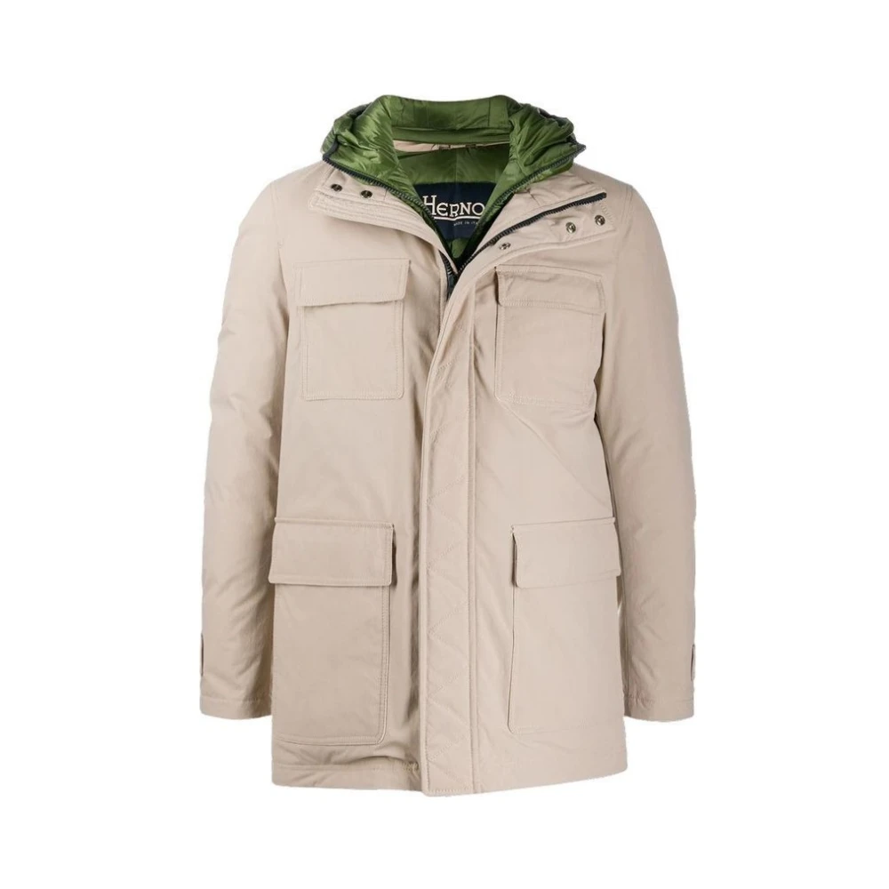 Herno Field Jacket met Afneembare Binnenvoering Beige Heren