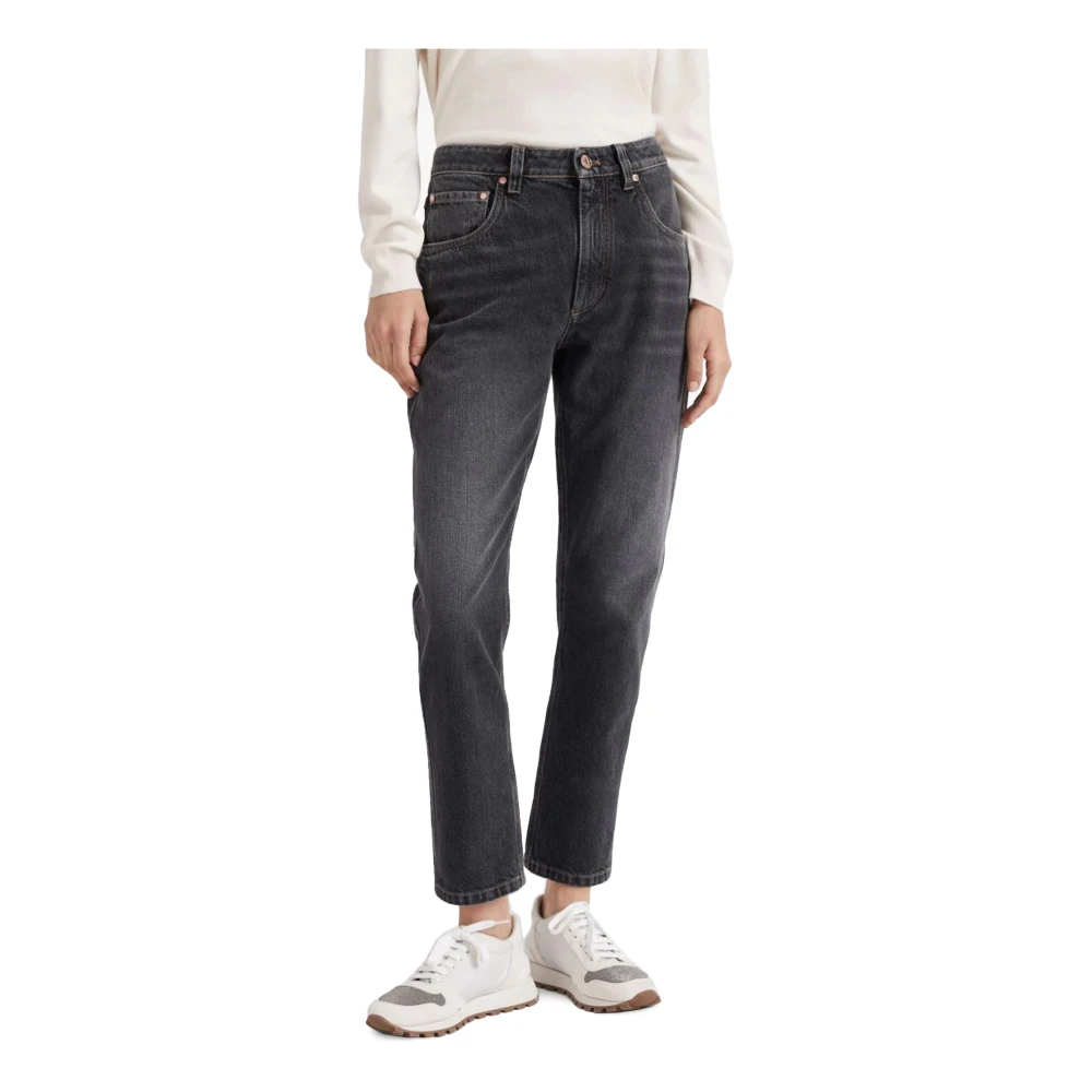 BRUNELLO CUCINELLI Moderne veelzijdige broek met iconische decoratie Gray Dames