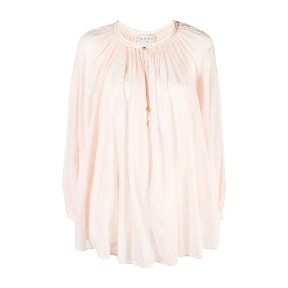 Forte Bohemian Roze Lange Mouw Shirt Pink Dames