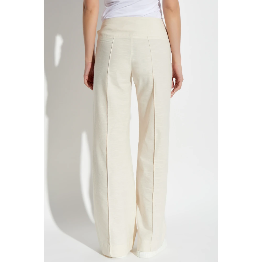 Versace Jeans Couture Broek met riem Beige Dames