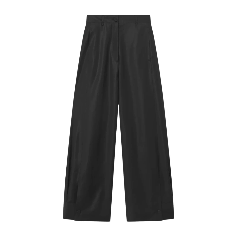 Mark Kenly Domino Tan Zwarte Wol Panel Broek Black Dames