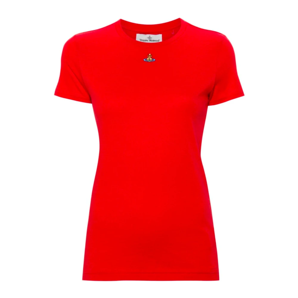 Vivienne Westwood Röda Orb Logo T-shirts och Polos Red, Dam