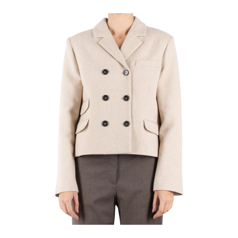 The Garment Beige Wollen Blend Jas Beige Dames