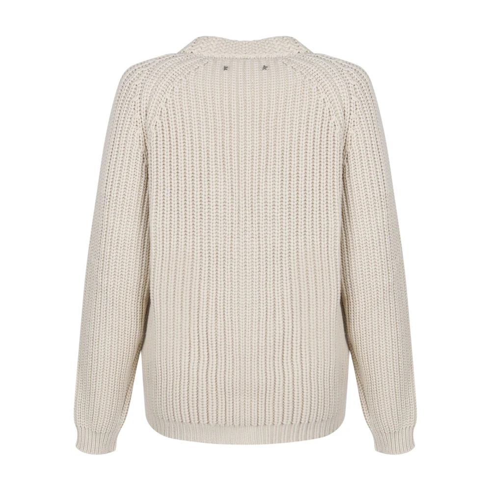 Golden Goose Parchment Cardigan met Dubbele Ster Beige Dames