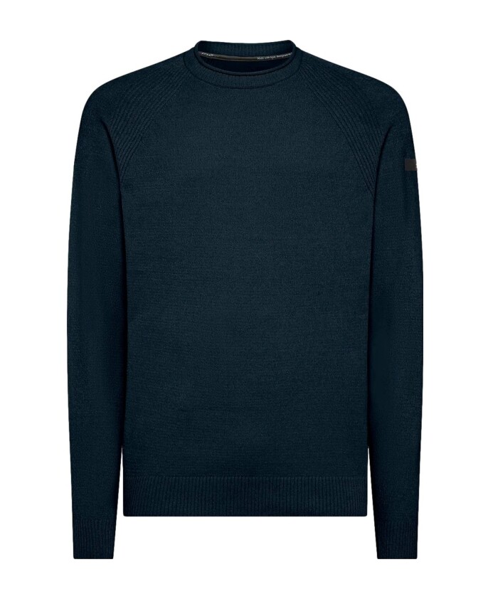 jersey-bleu-marine-en-velours-doux-a-col-rond