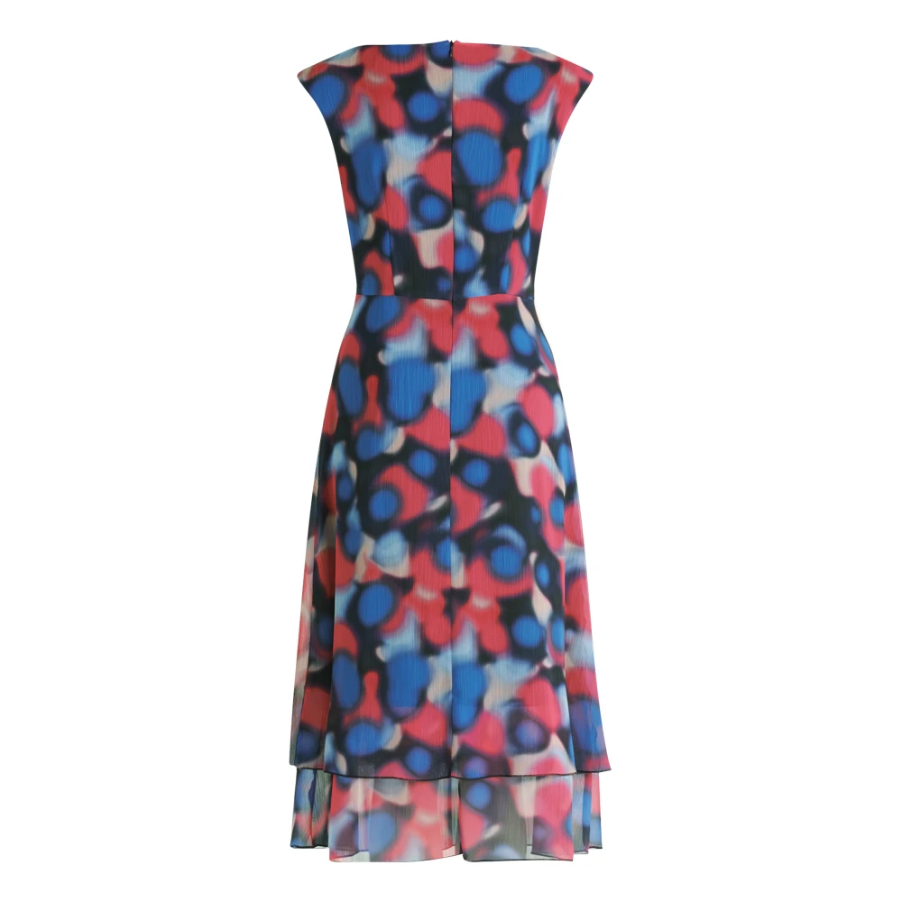 Betty & Co Stijlvolle Midi Jurk met Patronen Multicolor Dames