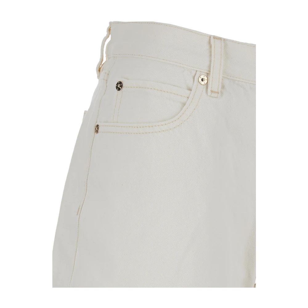 Frame Witte Denim Boy Shorts met Riem White Dames