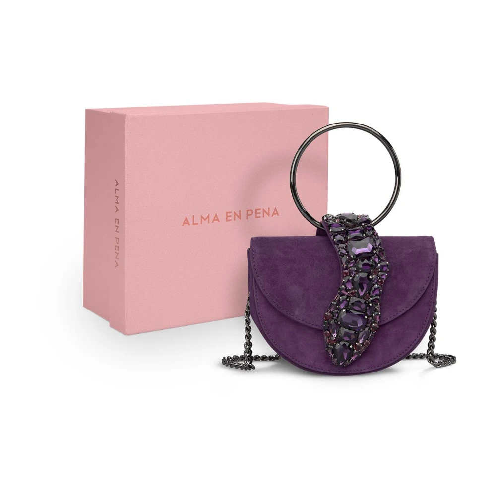 Alma en Pena Slangen handtas Purple Dames