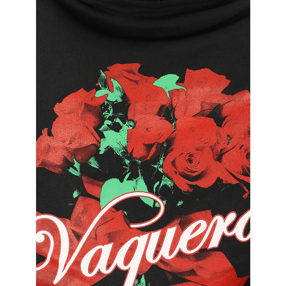 Vaquera Twisted Rose Hoodie Sweatshirt Vrouwen Black Dames