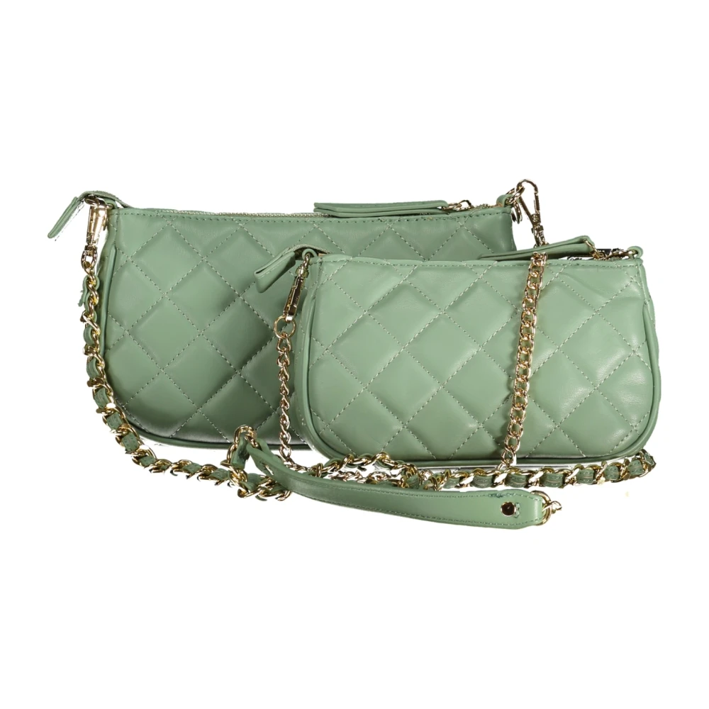 Valentino by Mario Valentino Groene Schoudertas met Afneembare Kettingriem Green Dames