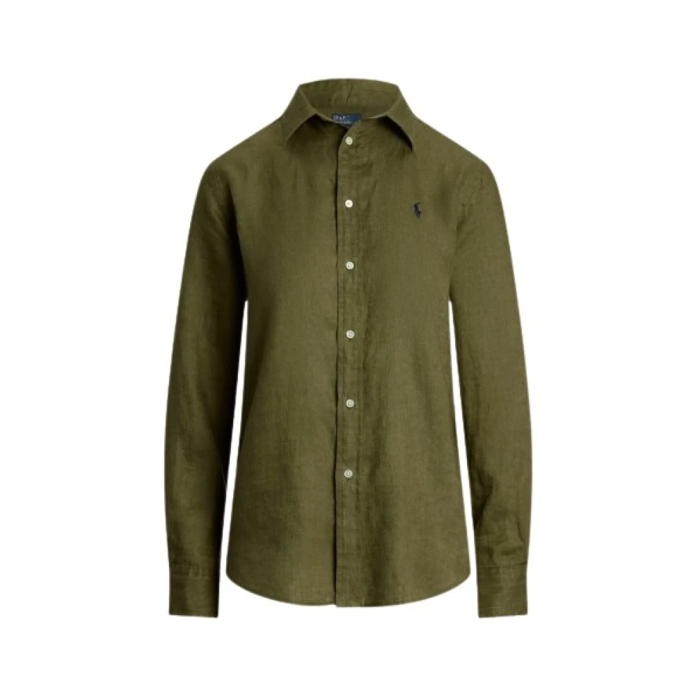 Polo Ralph Lauren Linnen overhemd met puntkraag Green Dames