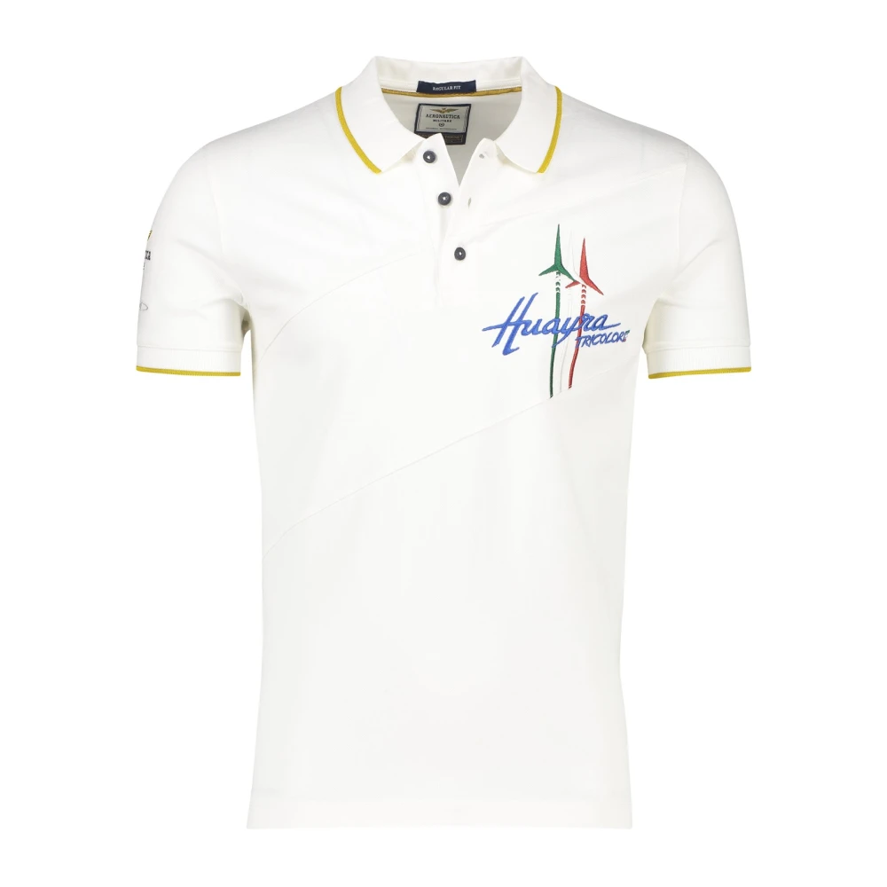 Aeronautica militare Witte Polo Shirt met Korte Mouwen White Heren