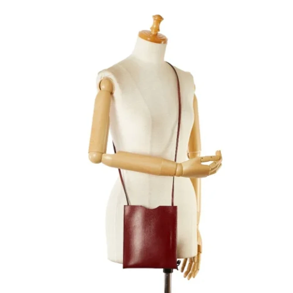 Hermès Vintage Pre-owned Leather crossbody-bags Red Dames