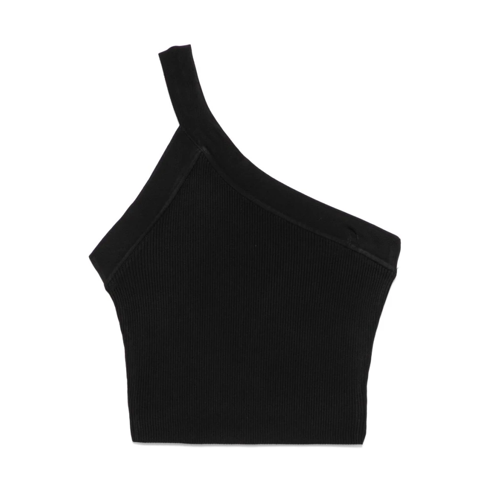 IRO Zwarte Asymmetrische One-Shoulder Top Black Dames