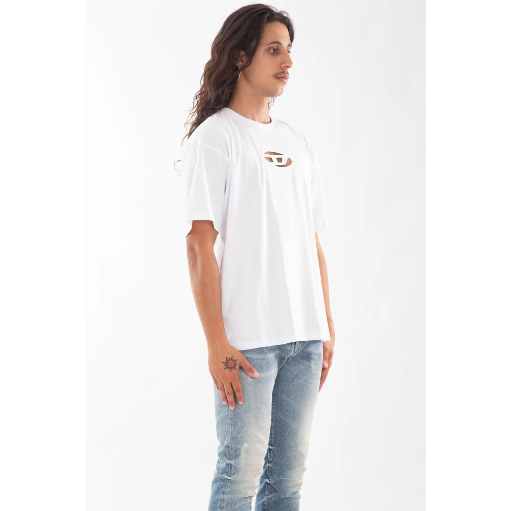 Diesel Oval D Tee Shirt White Heren