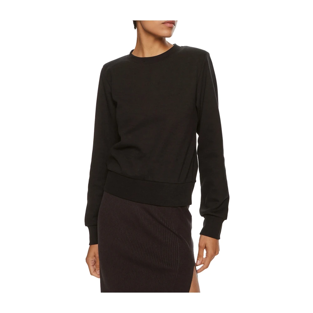 PATRIZIA PEPE Zwarte Trendy Katoenen Sweatshirt met Cut-Out Detail Black Dames