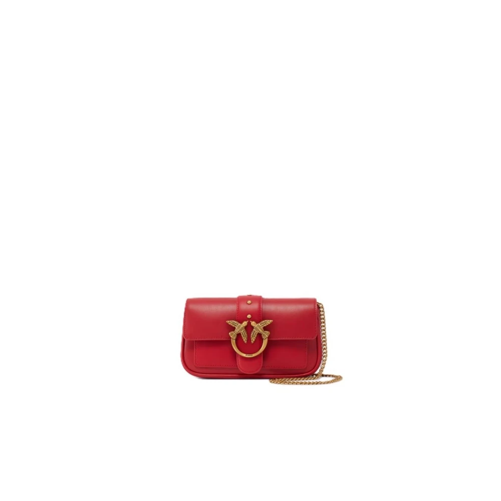 pinko Leren tassen voor vrouwen Red Dames