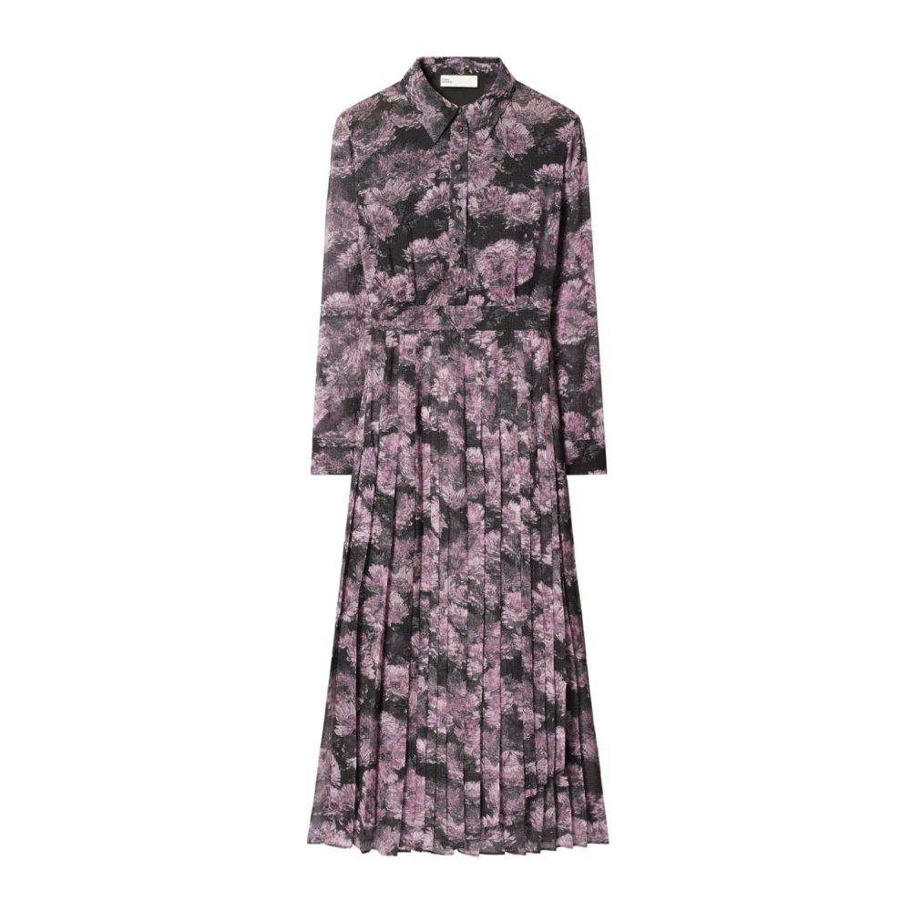 TORY BURCH Bloemenprint Zijden Jurk Roze Zwart Pink Dames