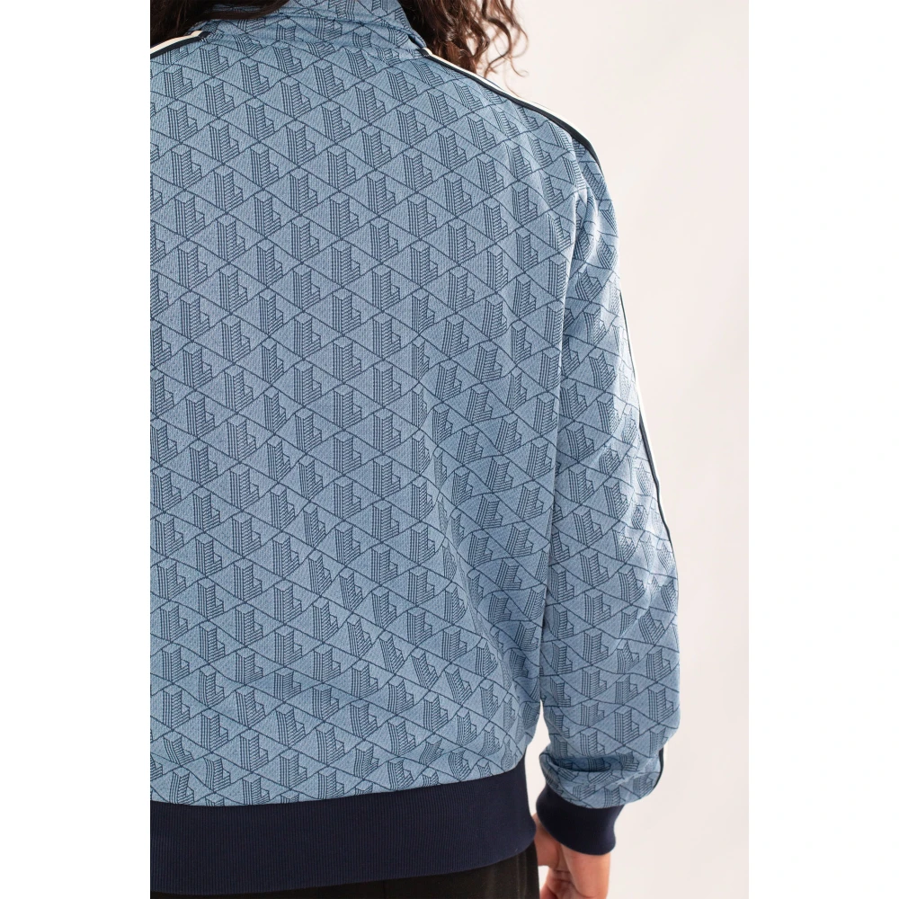 Lacoste Monogram Trainingsjack in Jacquard Stijl Blue Heren