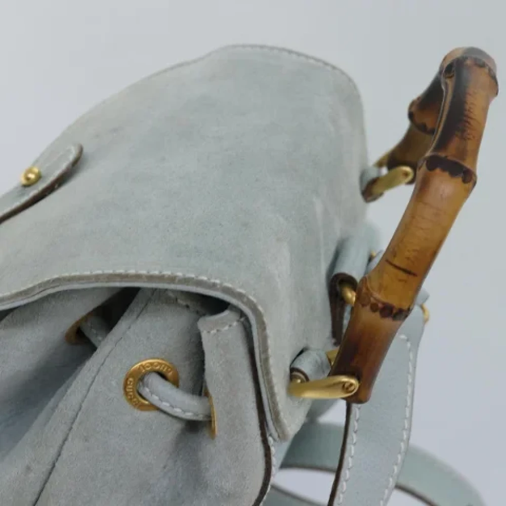 Gucci Vintage Pre-owned Suede backpacks Blue Dames