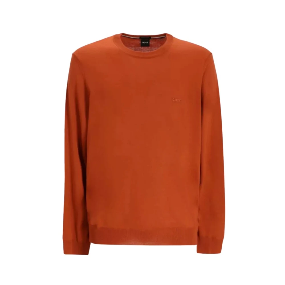 Hugo Men's Orange Round-Neck Knitwear, Xl, Botto-L Jumper