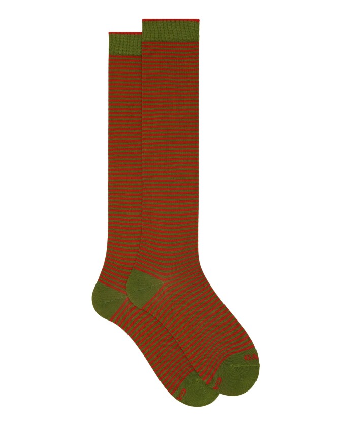 chaussettes-longues-en-coton-vert-pour-hommes-a-rayures-windsor