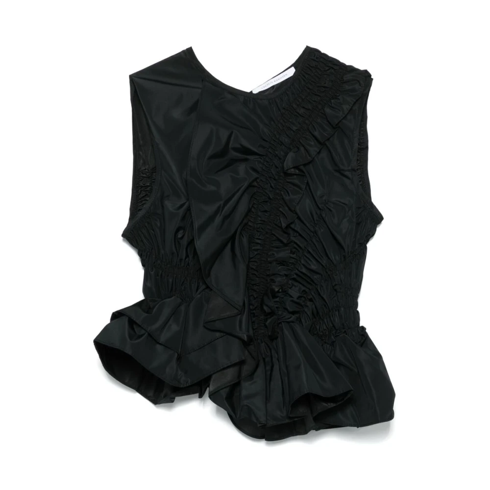Cecilie Bahnsen Zwarte Geplooide Jurk Black Dames