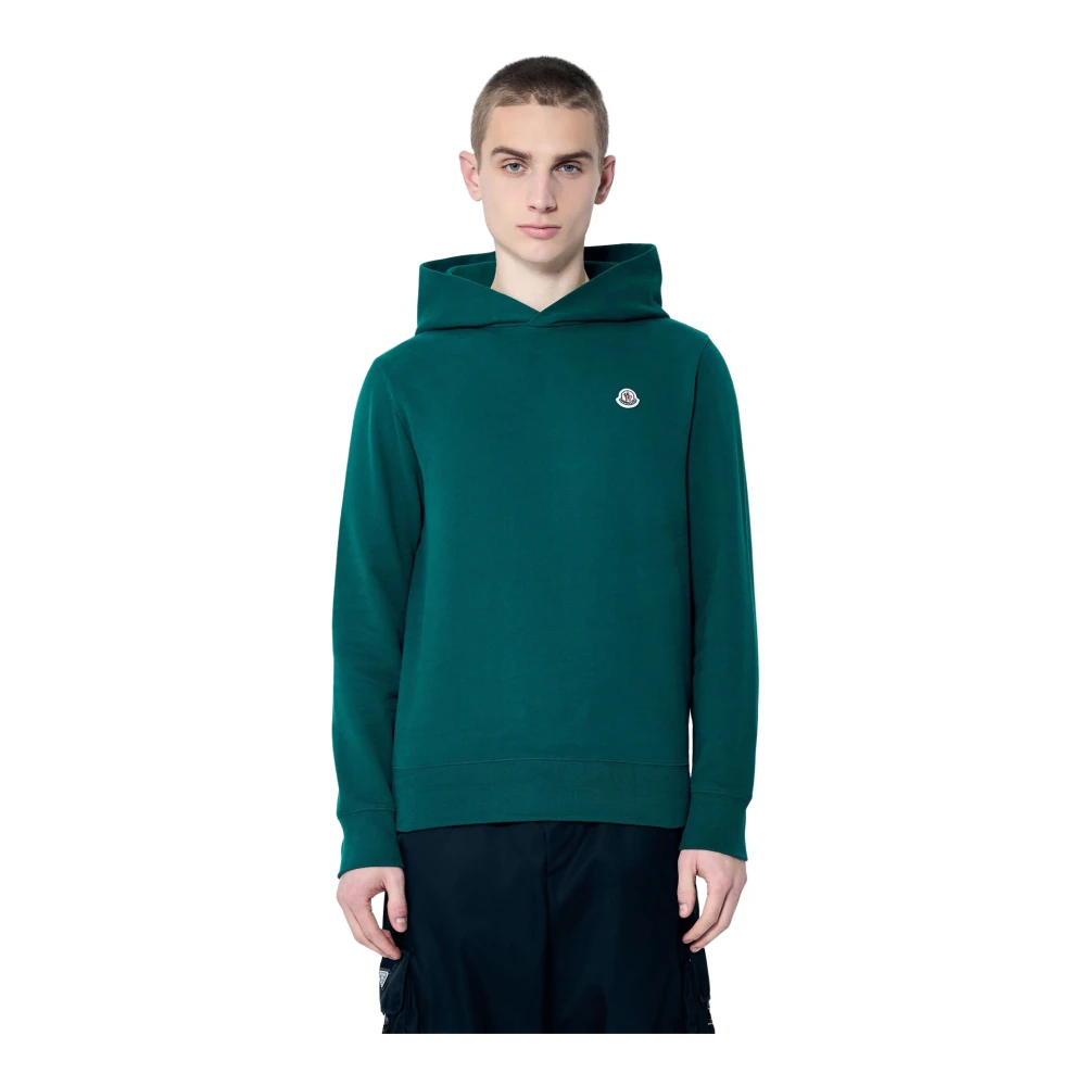Moncler Katoenen Fleece Hoodie Green Heren