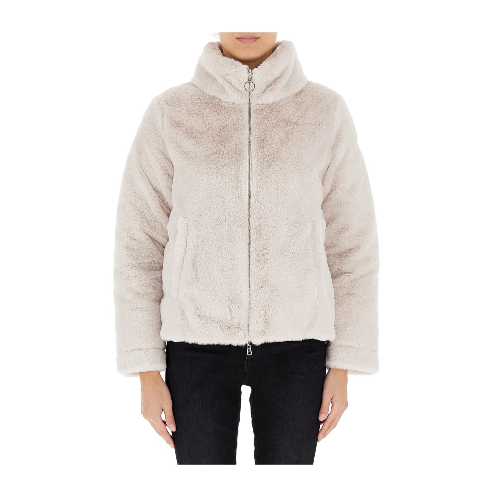 Colmar Omkeerbare Bont en Glanzende Jas White Dames