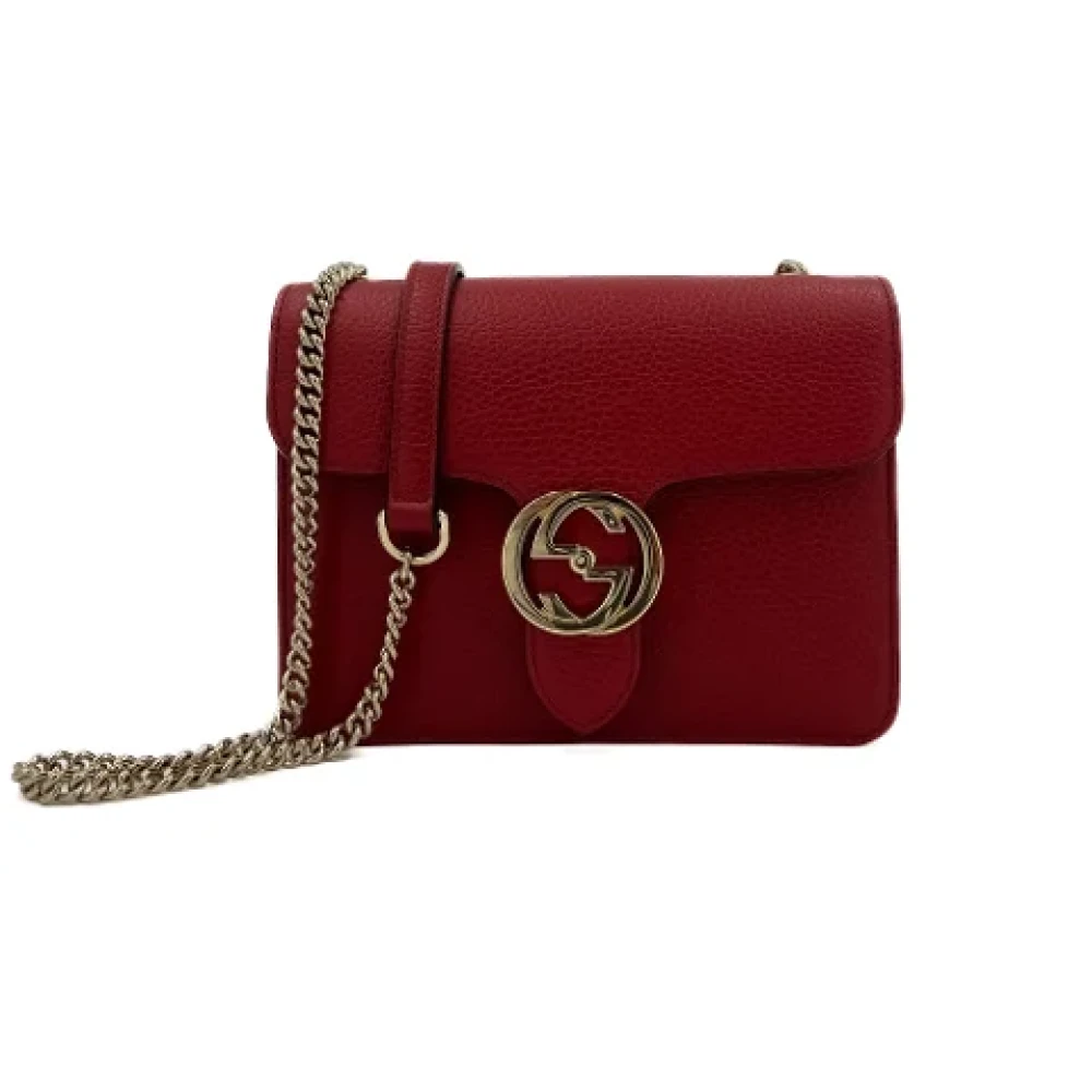 Gucci Vintage Pre-owned Leather gucci-bags Red Dames
