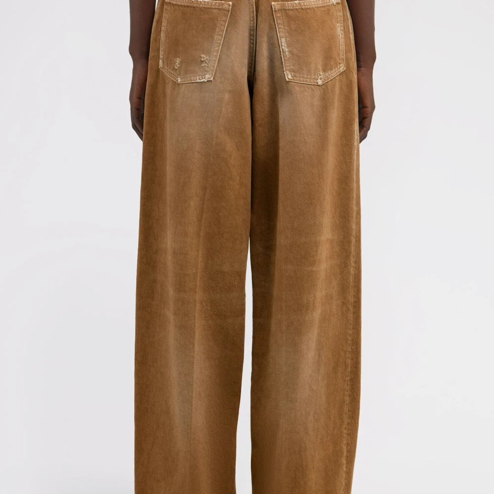 Roberto Cavalli Klassieke Wide Leg Jeans met Rits Brown Dames