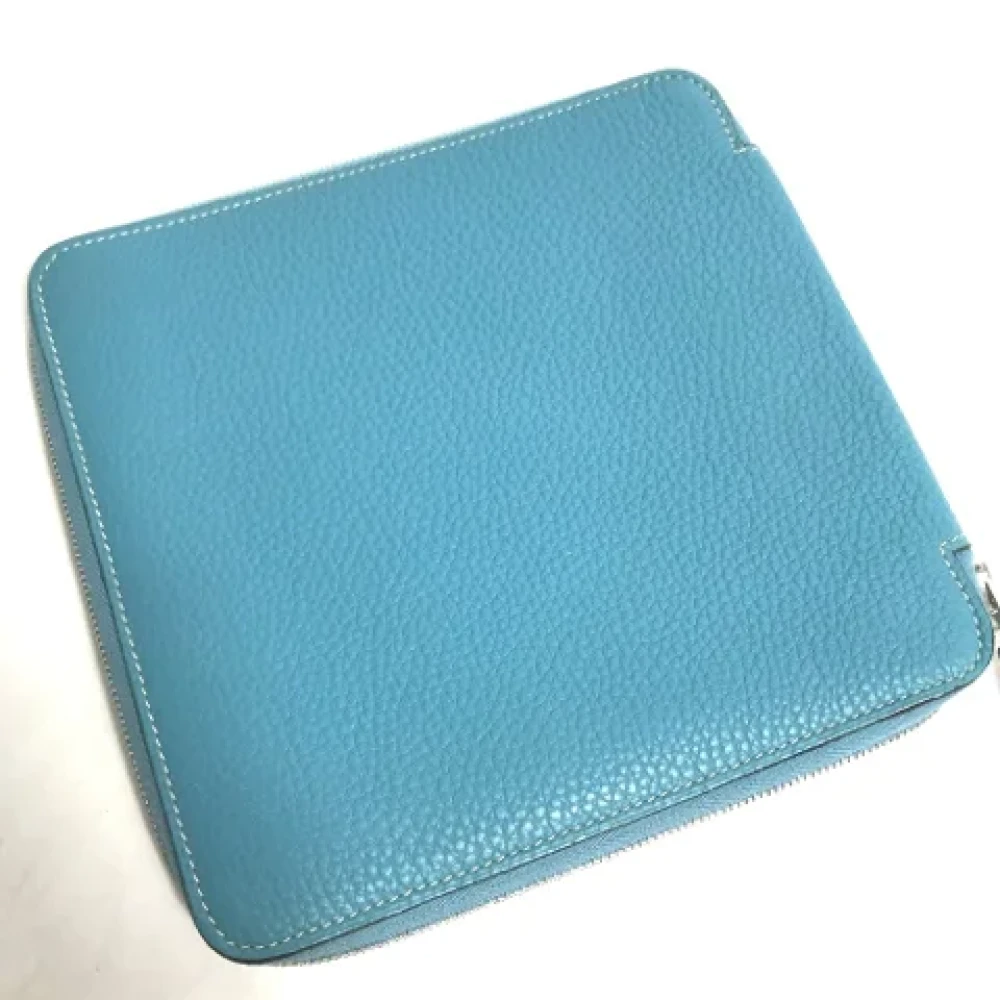 Hermès Vintage Pre-owned Leather pouches Blue Dames