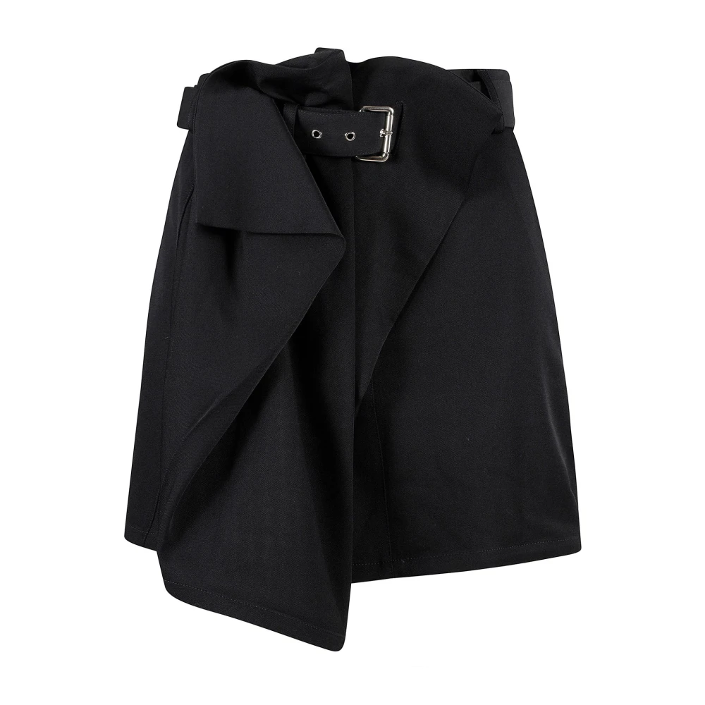 JW Anderson Fold Over Mini Rok Black Dames