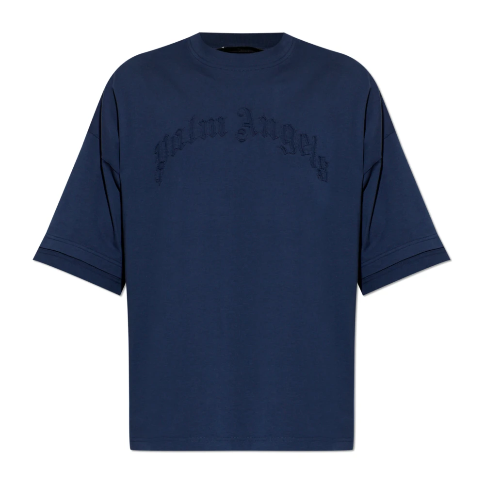 Palm Angels Mannelijk Blauw Tops Heren, S, T-Shirts
