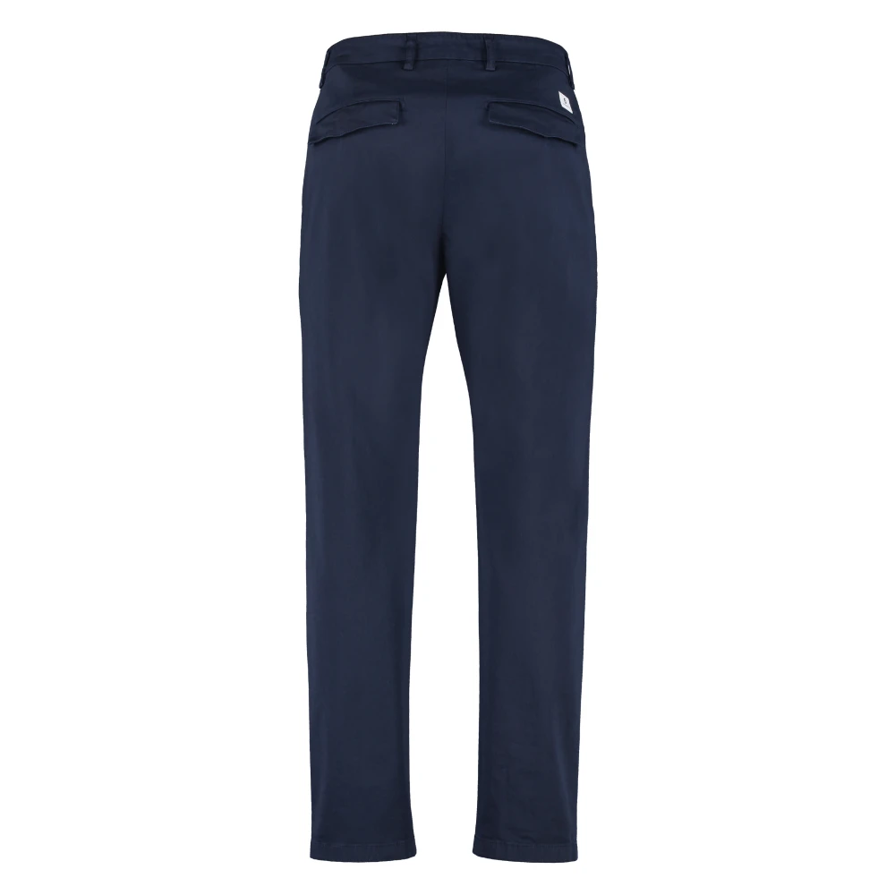 Department Five Stretch Katoenen Chino Broeken met Klepzakken Blue Heren