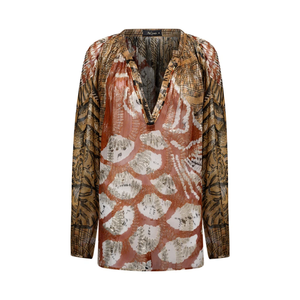 Mes Demoiselles Layla Viscose Lamé Blouse Brown Dames