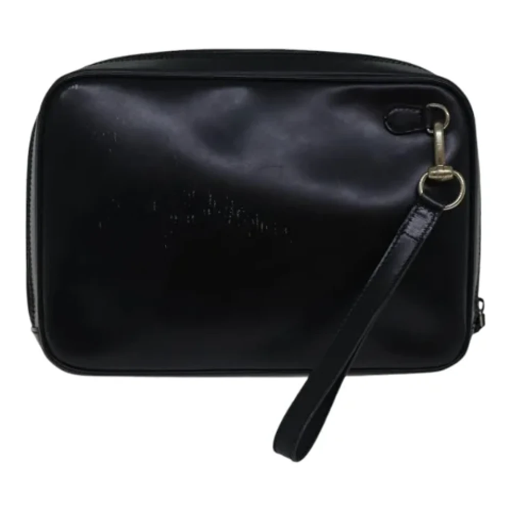 Gucci Vintage Pre-owned Leather clutches Black Dames