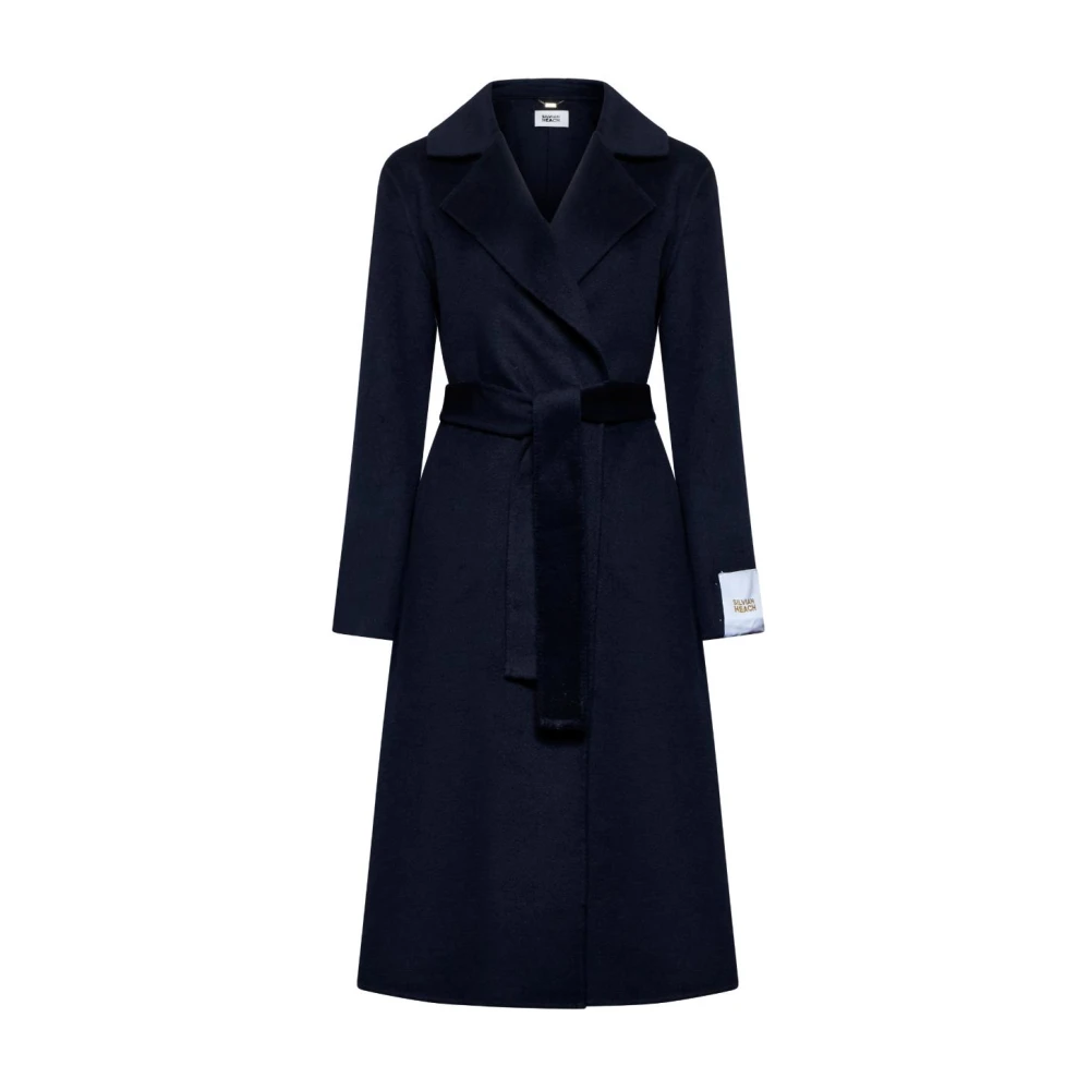 Silvian Heach Mujer Azul - Abrigo Largo Con Cinturón - Coats - Xs