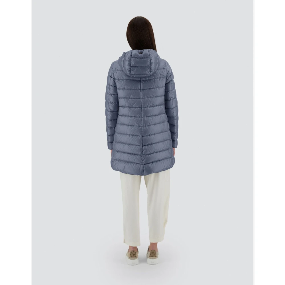 Herno Nylon Ultralight A-Shape Resort Jas Blue Dames