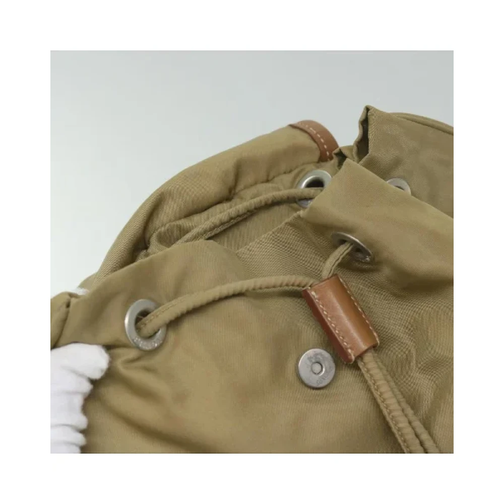 Prada Vintage Pre-owned Nylon backpacks Beige Dames
