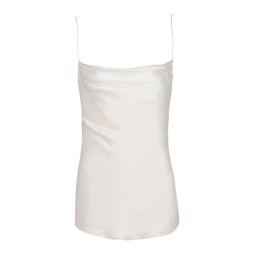 Balmain Gedrapeerde satijnen top White Dames