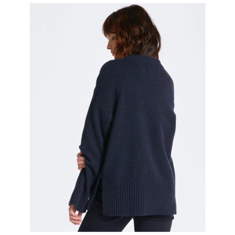 Gant Oversized Wol en Kasjmier Trui Blue Dames