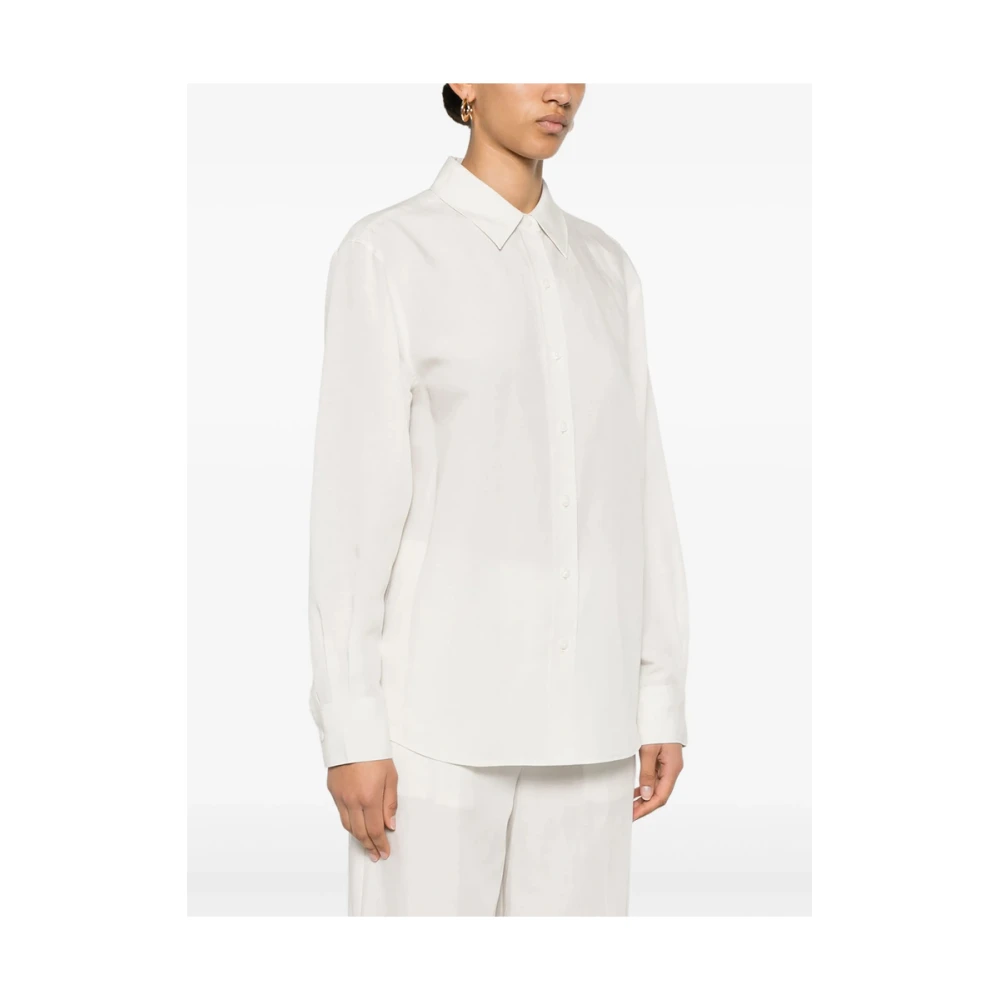 Calvin Klein Witte Knoopsluiting Klassieke Overhemd White Dames