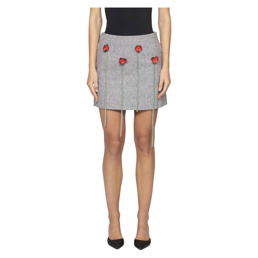 Moschino Women's Gray Short Skirts, M, Gonna 1485 Fantasia