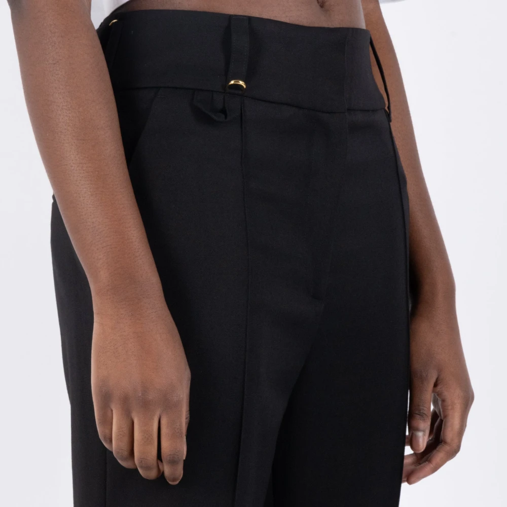 Jacquemus Zwarte Geknipte Getailleerde Broek Black Dames