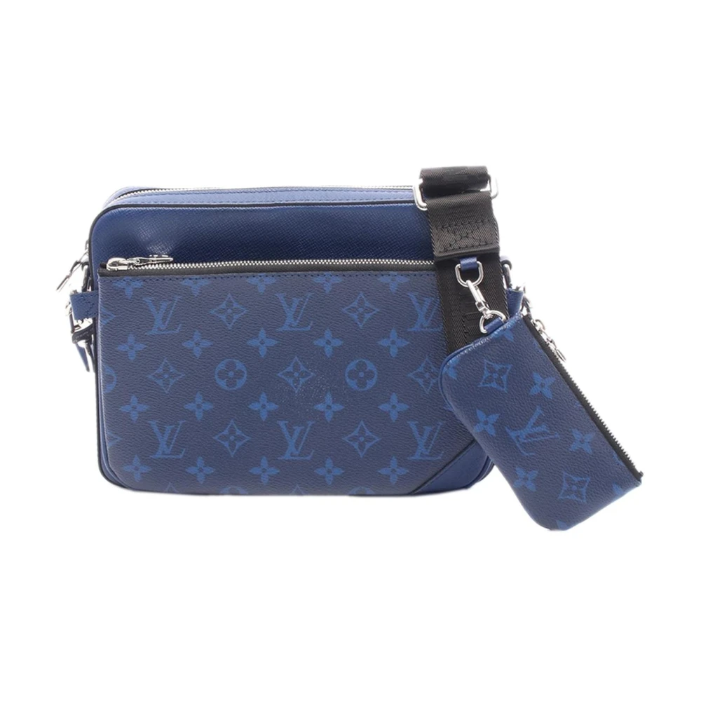 Louis Vuitton Vintage Women's Blue Pre-Owned Monogram Crossbody Bag With Pouch
