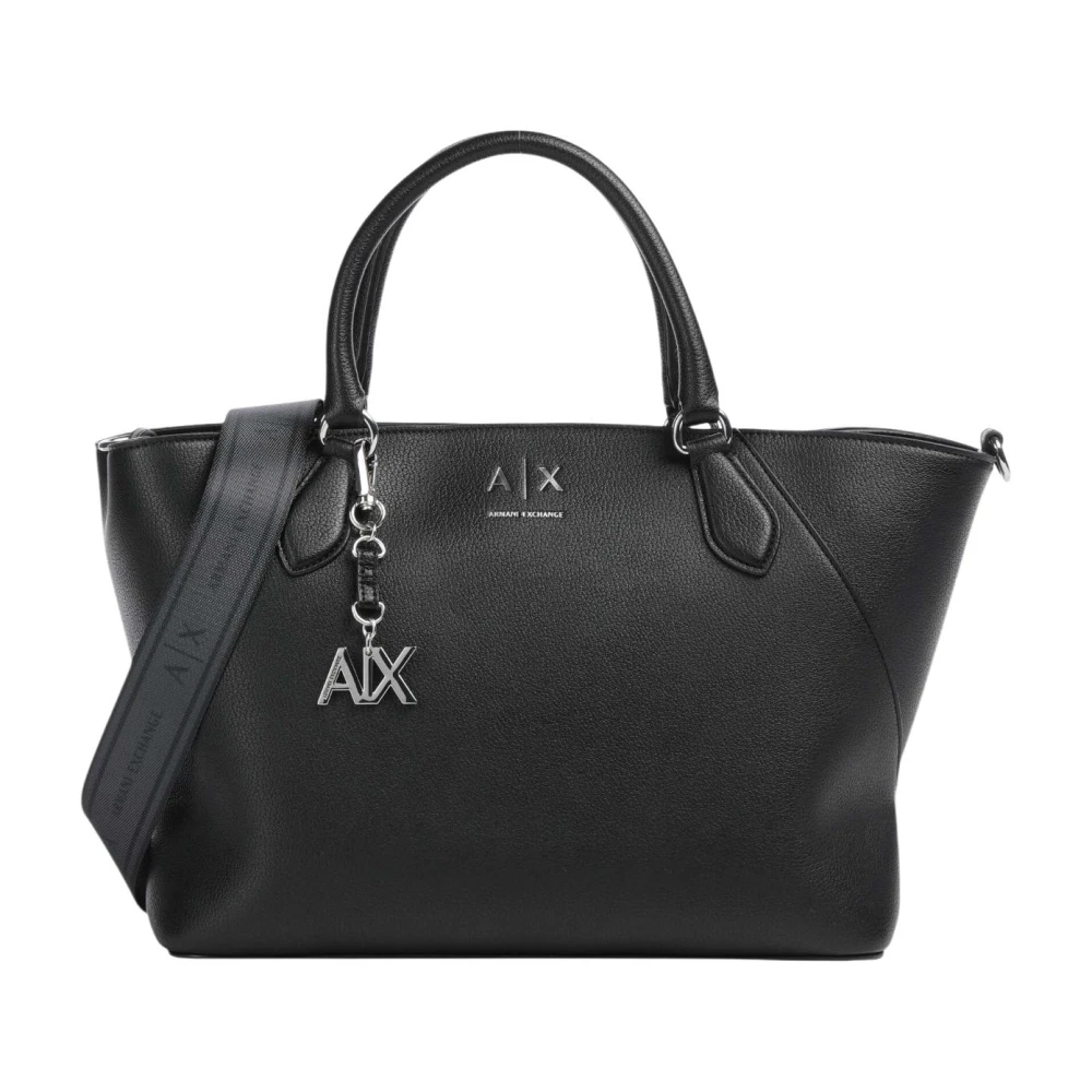 Armani Exchange , Shopping Bags, Female, Black, One Size, Tote Shopping Bag