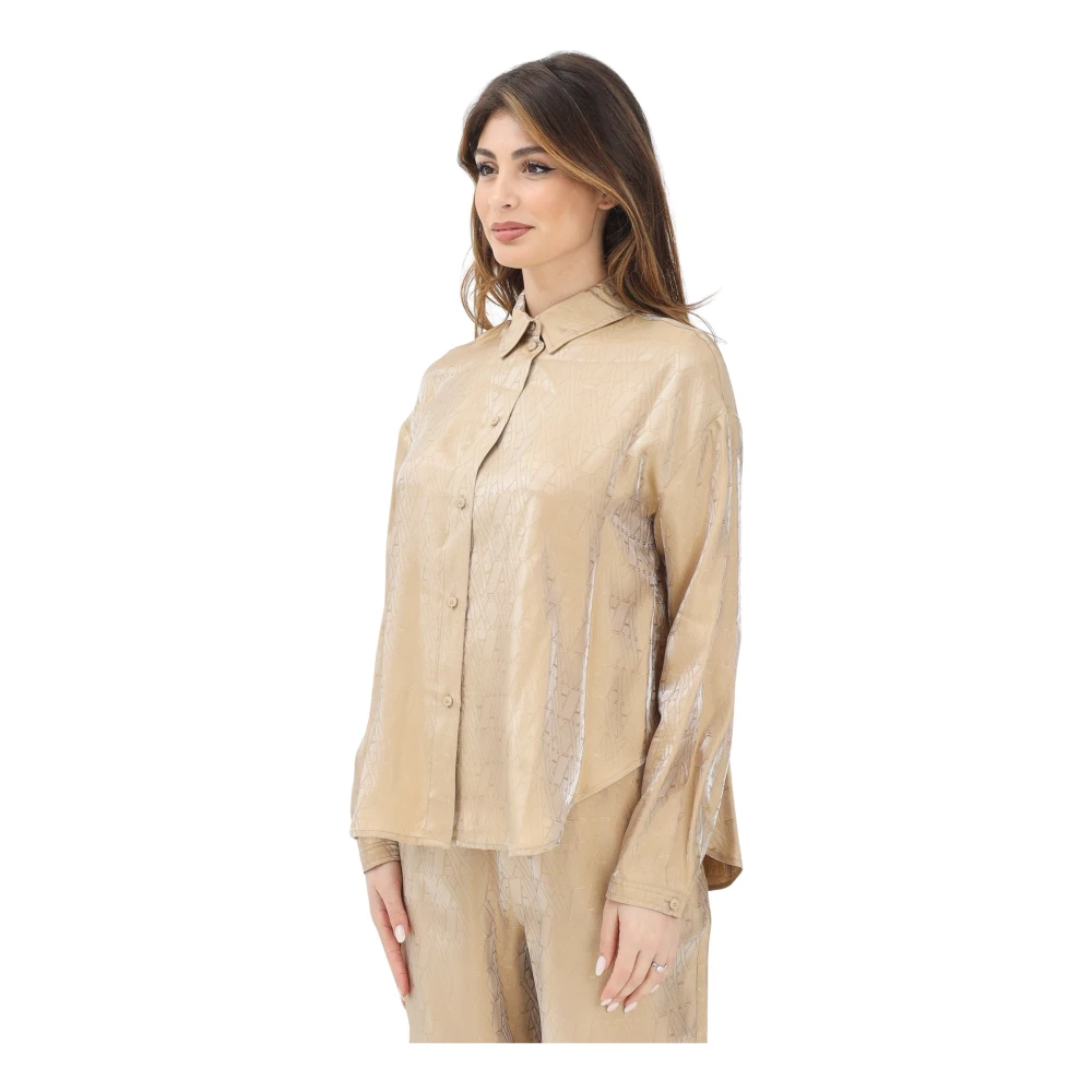 Armani Exchange Beige Langarmhemd Yellow Dames