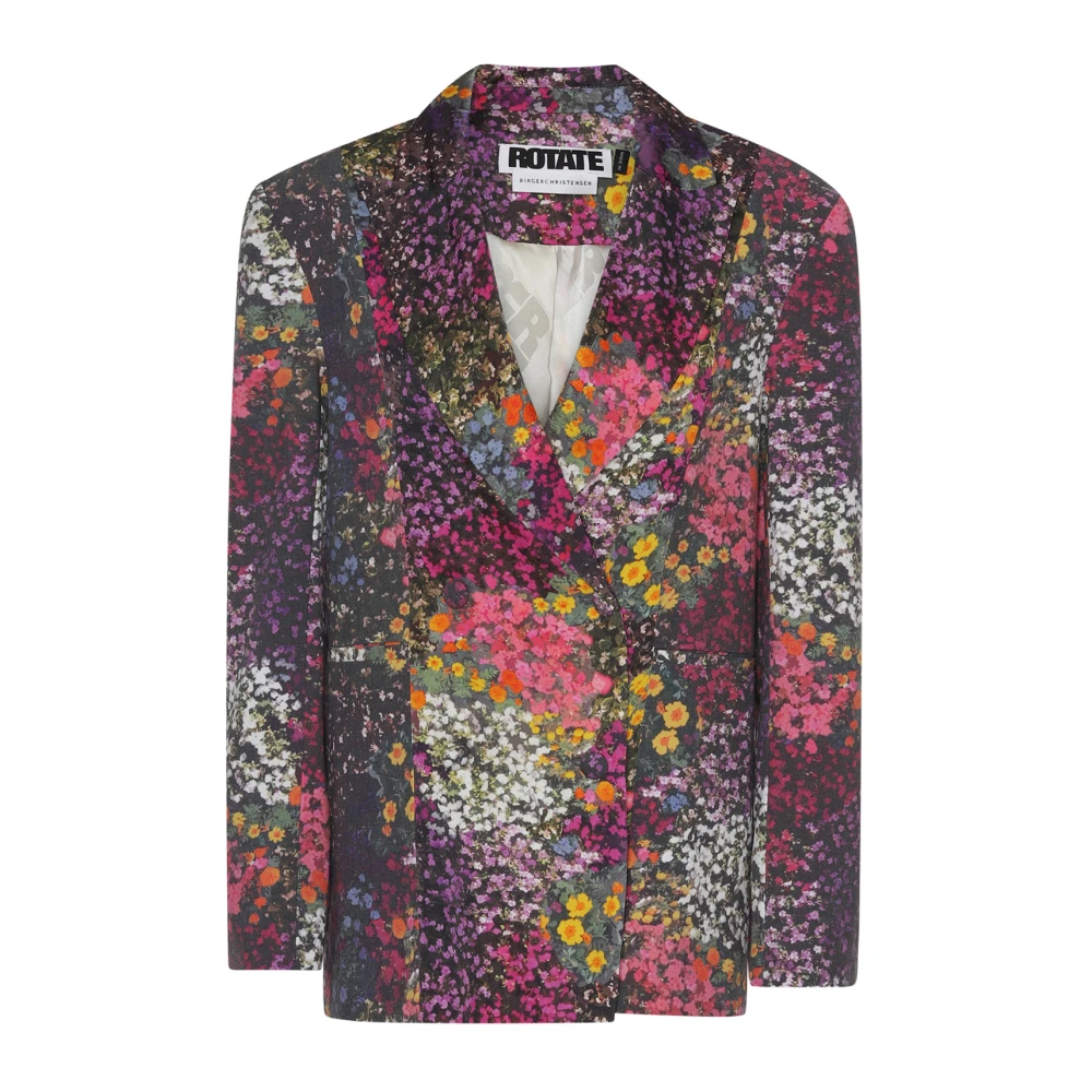 Rotate Birger Christensen Women's Multicolor Blazers,, Enchanting Floral-Pattern Polyester Blazer Large